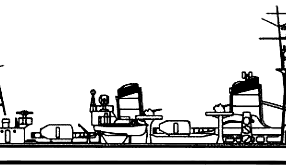 Эсминец IJN Kazagumo 1944 [Destroyer] - чертежи, габариты, рисунки